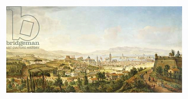 Постер A Panoramic view of Messina, Sicily, с типом исполнения На холсте в раме в багетной раме 221-03