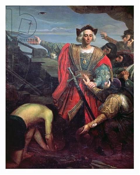 Постер Arrival of Cristobal Colon in America с типом исполнения На холсте в раме в багетной раме 221-03