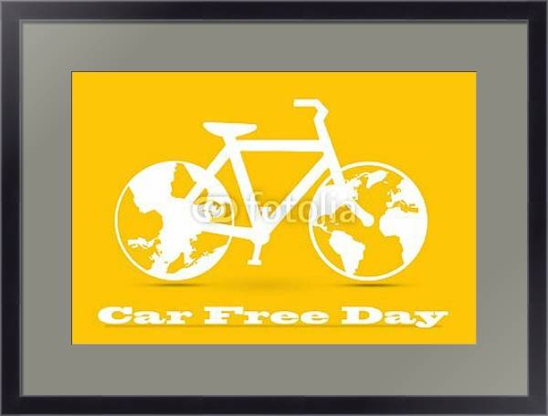 Постер Car Free Day с типом исполнения Под стеклом в багетной раме 221-01