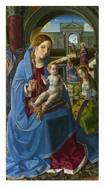 Постер Дева Мария со Святыми с типом исполнения На холсте в раме в багетной раме 221-03