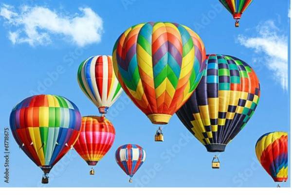 Постер Разноцветные воздушные шары с типом исполнения На холсте без рамы