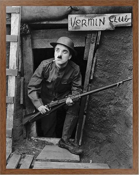 Постер Chaplin, Charlie (Shoulder Arms) с типом исполнения На холсте в раме в багетной раме 1727.4310