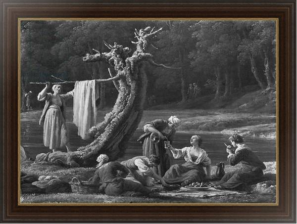 Постер Morning, The Bathers, right hand side detail, 1772 с типом исполнения На холсте в раме в багетной раме 1.023.151