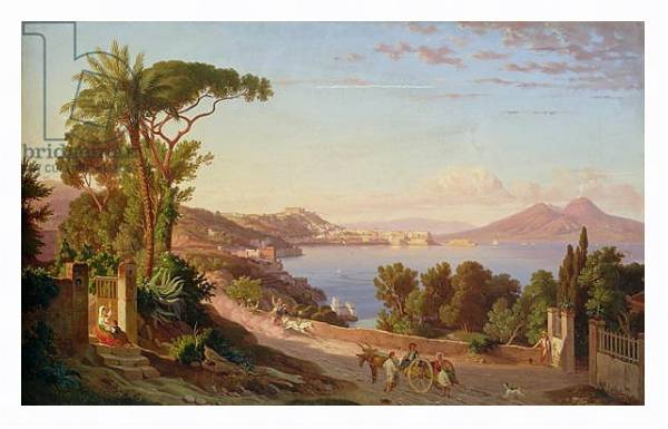 Постер View of Naples 3 с типом исполнения На холсте в раме в багетной раме 221-03