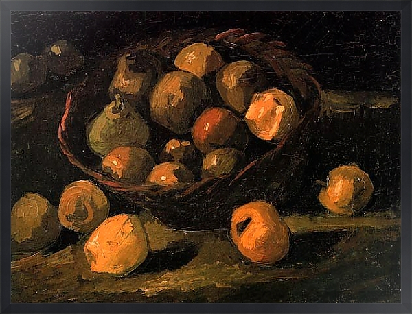 Постер Корзина яблок с типом исполнения На холсте в раме в багетной раме 1727.8010