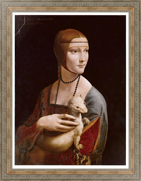 Постер Дама с горностаем с типом исполнения На холсте в раме в багетной раме 484.M48.310