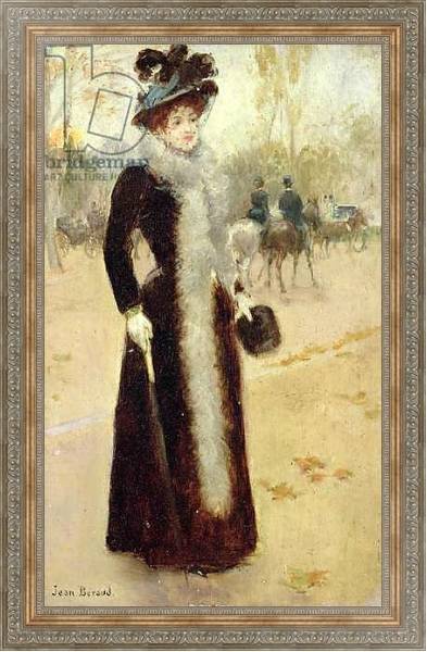 Постер A Parisian Woman in the Bois de Boulogne, c.1899 с типом исполнения На холсте в раме в багетной раме 484.M48.310