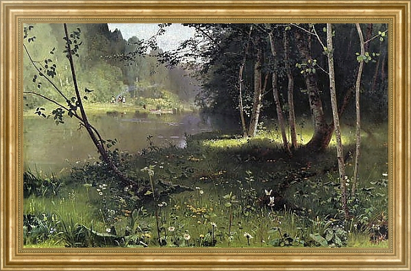 Постер Лесная река с типом исполнения На холсте в раме в багетной раме NA033.1.051