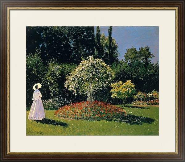 Постер Жанна-Маргарита Лекадр в саду с типом исполнения Под стеклом в багетной раме 1.023.036