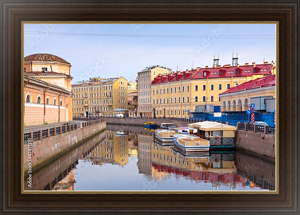 Постер Санкт-Петербург, река Мойка с типом исполнения На холсте в раме в багетной раме 1.023.151