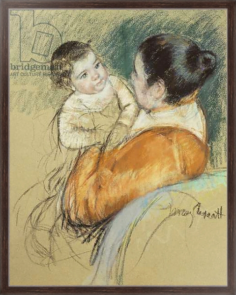 Постер Mother Louise Holding Up Her Blue-Eyed Child, с типом исполнения На холсте в раме в багетной раме 221-02