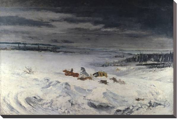 Постер Дилижанс в снегу с типом исполнения На холсте без рамы