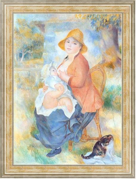 Постер Maternit? ou femme allaitant son enfant с типом исполнения На холсте в раме в багетной раме NA053.0.115