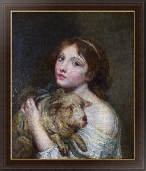 Постер Девушка с ягненком с типом исполнения На холсте в раме в багетной раме 1.023.151