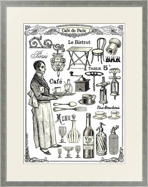 Постер Collage: Café de Paris с типом исполнения Под стеклом в багетной раме 1727.2510