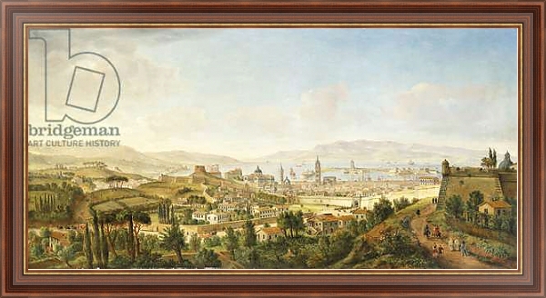 Постер A Panoramic view of Messina, Sicily, с типом исполнения На холсте в раме в багетной раме 35-M719P-83