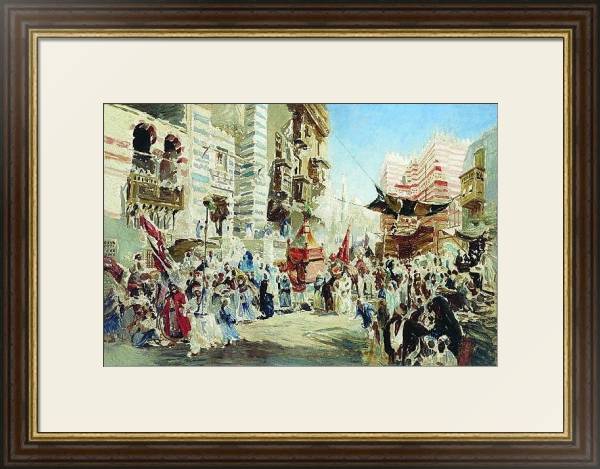 Постер Эскиз к картине Перенесение священного ковра из Мекки в Каир с типом исполнения Под стеклом в багетной раме 1.023.036