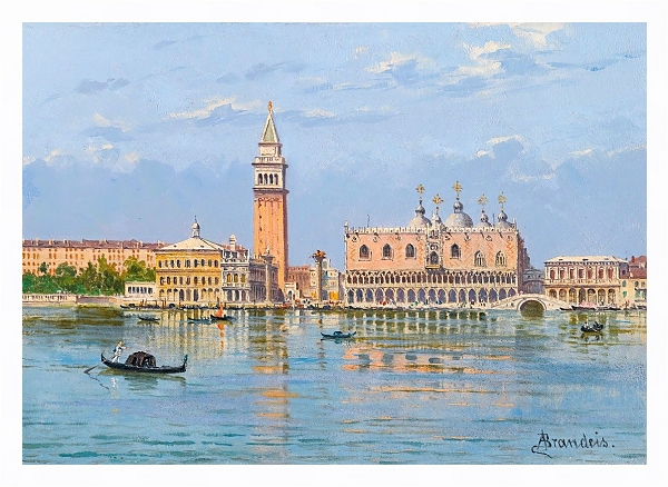 Постер The Molo, Venice с типом исполнения На холсте в раме в багетной раме 221-03