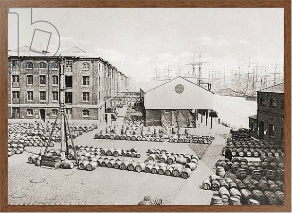 Постер London Docks, Port of London, London, England in the late 19th century с типом исполнения На холсте в раме в багетной раме 1727.4310