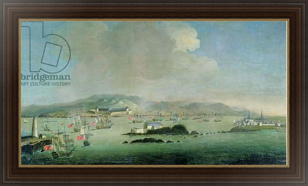 Постер A Sea Battle off the Coast of Louis Berg, Canada с типом исполнения На холсте в раме в багетной раме 1.023.151