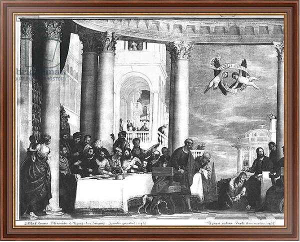 Постер The Meal at the House of Simon the Pharisee, detail of the left hand side, 1570 с типом исполнения На холсте в раме в багетной раме 35-M719P-83