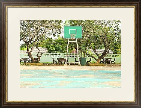 Постер Баскетбольная площадка 2 с типом исполнения Под стеклом в багетной раме 1.023.036