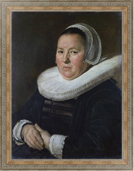 Постер Портрет женщины средних лет с типом исполнения На холсте в раме в багетной раме 484.M48.310