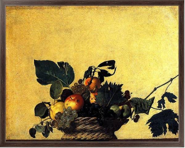 Постер Корзина с фруктами с типом исполнения На холсте в раме в багетной раме 221-02