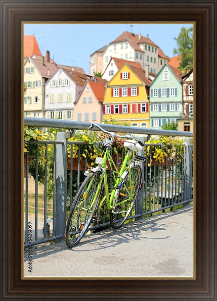 Постер Германия. Тюбинген. Велосипед с типом исполнения На холсте в раме в багетной раме 595.M52.330