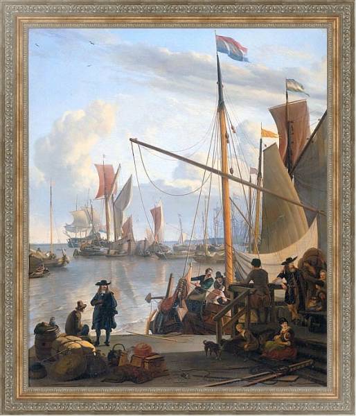 Постер The Y at Amsterdam viewed from Mussel Pier с типом исполнения На холсте в раме в багетной раме 484.M48.310
