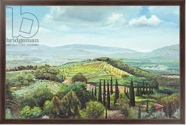 Постер Rolling Hills, Pistoia, Tuscany с типом исполнения На холсте в раме в багетной раме 221-02