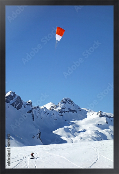 Постер Сноукайт в горах с типом исполнения На холсте в раме в багетной раме 1727.8010