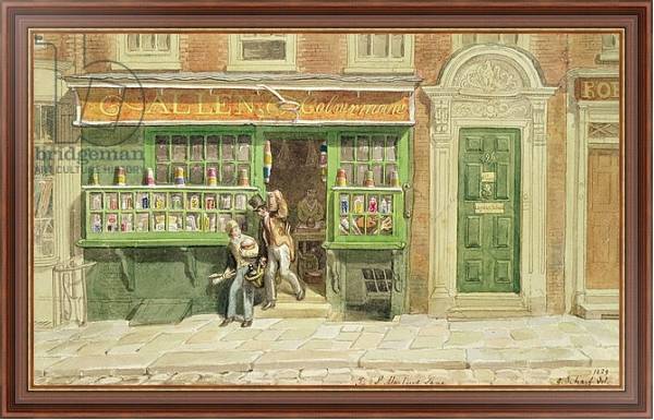 Постер Colourman's Shop, St Martin's Lane, 1829 с типом исполнения На холсте в раме в багетной раме 35-M719P-83