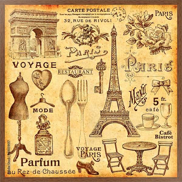 Постер Fond Paris с типом исполнения На холсте в раме в багетной раме 1727.4310