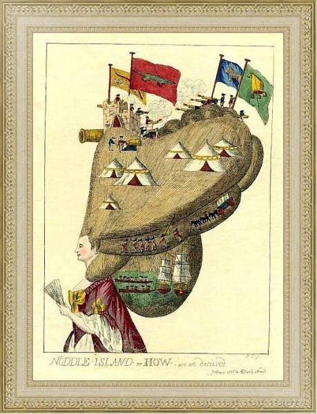 Постер История женской прически 36 с типом исполнения Акварель в раме в багетной раме 484.M48.725