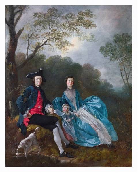 Постер Портрет художника с женой и дочерью с типом исполнения На холсте в раме в багетной раме 221-03