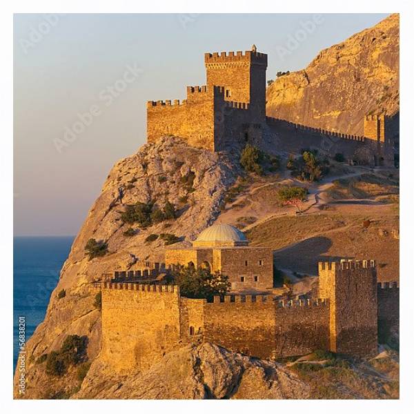 Постер Крым. Генуэзская крепость в Судаке с типом исполнения На холсте в раме в багетной раме 221-03