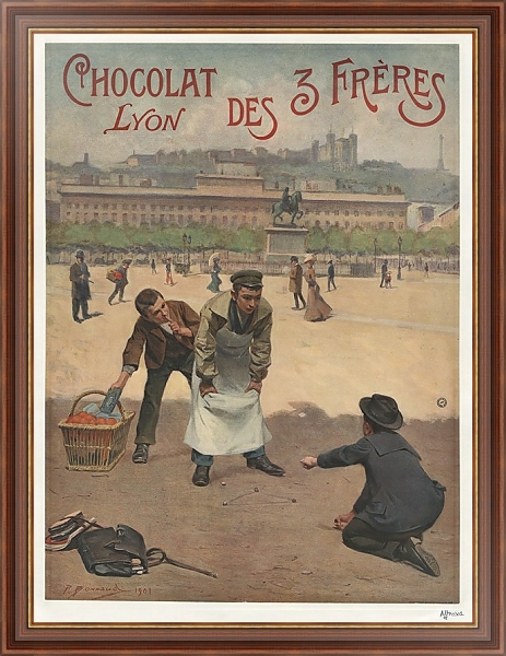 Постер Chocolat des trois frères с типом исполнения На холсте в раме в багетной раме 35-M719P-83