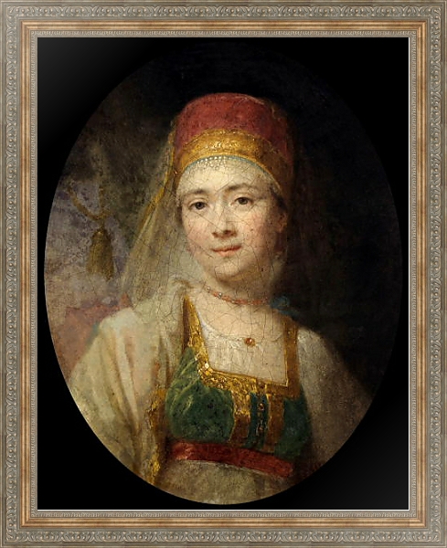 Постер Портрет торжковской крестьянки Христиньи с типом исполнения На холсте в раме в багетной раме 484.M48.310