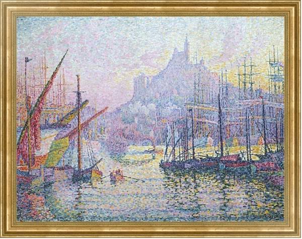 Постер View of the Port of Marseilles с типом исполнения На холсте в раме в багетной раме NA033.1.051