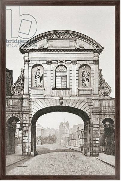 Постер Temple Bar, London England, removed in 1878 с типом исполнения На холсте в раме в багетной раме 221-02