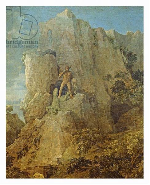 Постер Landscape with Hercules and Cacus, c.1656 2 с типом исполнения На холсте в раме в багетной раме 221-03