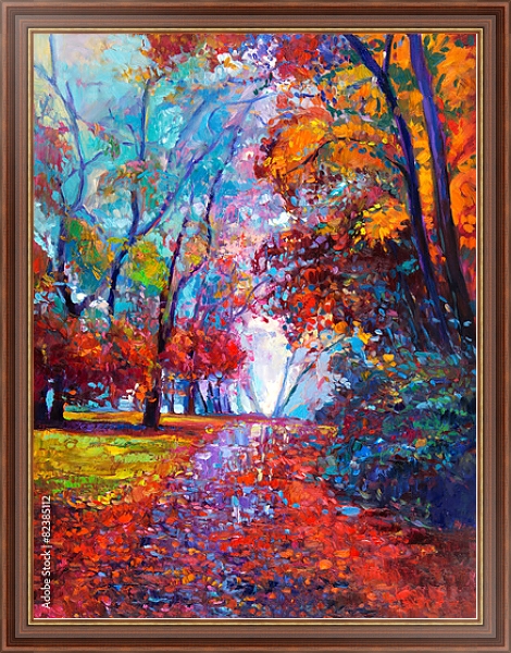 Постер Осенний пейзаж 3 с типом исполнения На холсте в раме в багетной раме 35-M719P-83