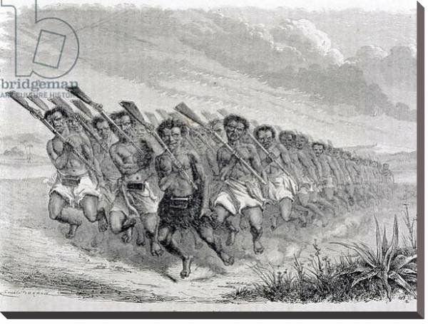 Постер Maori Warriors Performing a War Dance, illustration from 'The Return to the World' с типом исполнения На холсте без рамы