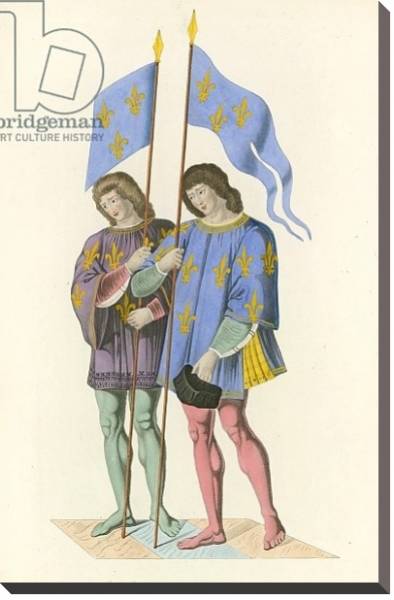 Постер Heralds Announcing the Death of Charles VI to his Son, c 1500 с типом исполнения На холсте без рамы