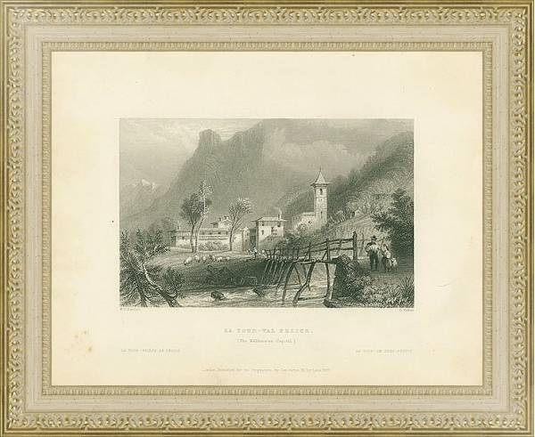 Постер La Tour - Val Pelice (The Waldersian Capital) 1 с типом исполнения Акварель в раме в багетной раме 484.M48.725