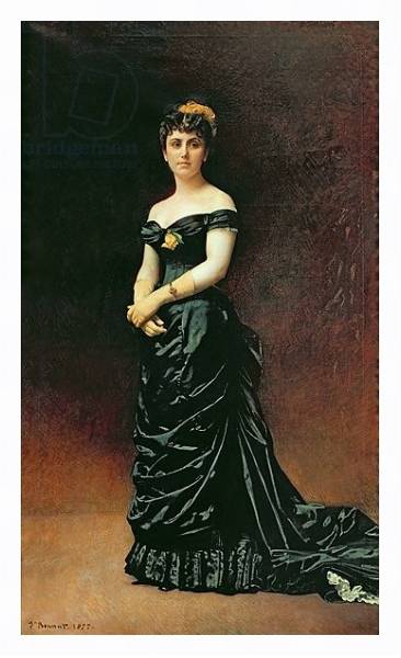 Постер Portrait of Madame Bishoffsheim, 1877 с типом исполнения На холсте в раме в багетной раме 221-03
