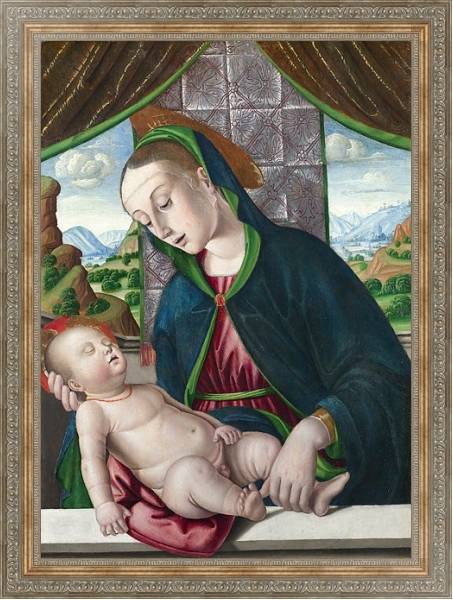 Постер Дева Мария с младенцем 22 с типом исполнения На холсте в раме в багетной раме 484.M48.310