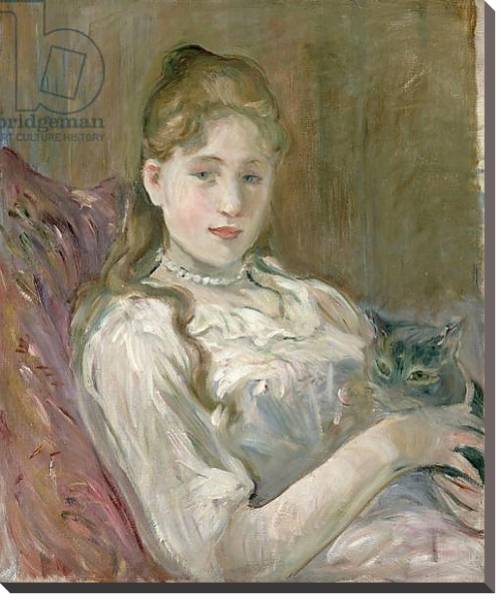 Постер Young Girl with Cat, 1892 с типом исполнения На холсте без рамы