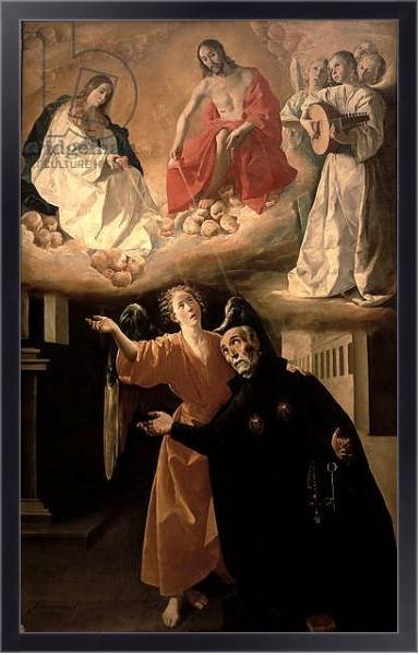 Постер The Vision of St. Alphonsus Rodriguez с типом исполнения На холсте в раме в багетной раме 221-01